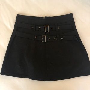 LF Black Buckle Skirt